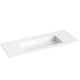 Strømberg Corian enkeltvask midtstilt 121x46,5 cm, mat hvid
