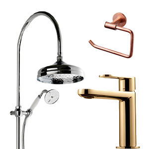 billede af armatur bruser og badtilbehør