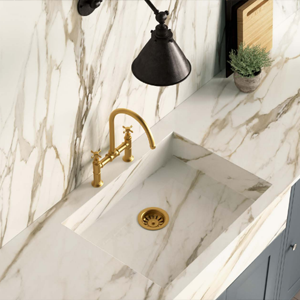 billede af keramisk håndvask med marmoreffekt fra fondovalle infinito 2.0