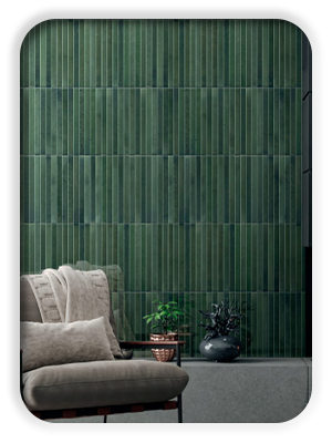 billede af grønne kit-kat fliser på væg