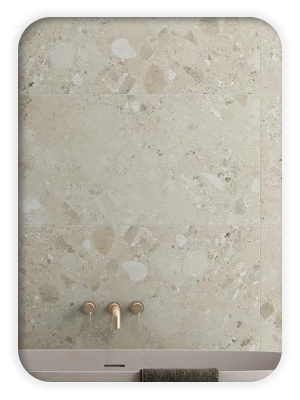 billede af fliser med store stenstykker