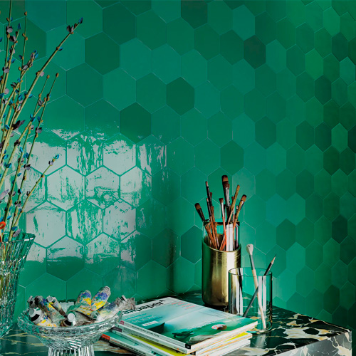 billede af sekskantede fliser