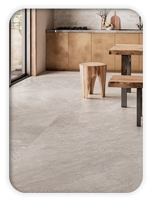 billede af gulvfliser med sten look