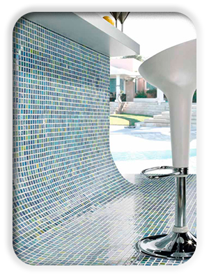 billede af mosaikker på net i blå