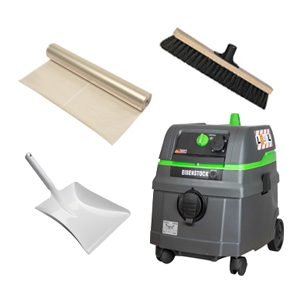 billede af støvsuger og værktøj til affald